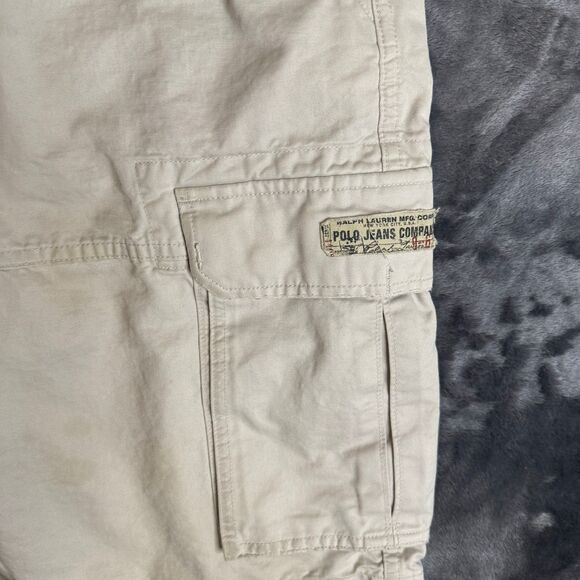 Polo Jeans Co. Ralph Lauren Cargo Short Size 32 Six Pocket Cream Color - Picture 6 of 7